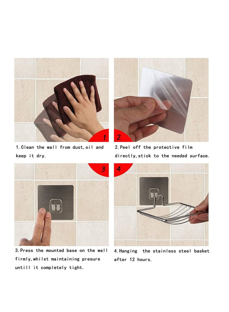 Soap Dish Holder, Self Adhesive Wall Mounted Sponge Keep the Dry, No Odor, Easy to Clean, Strong Suction Cup, Finish Storage Saver Rack for Home Kitchen Bathroom Shower - Image 2