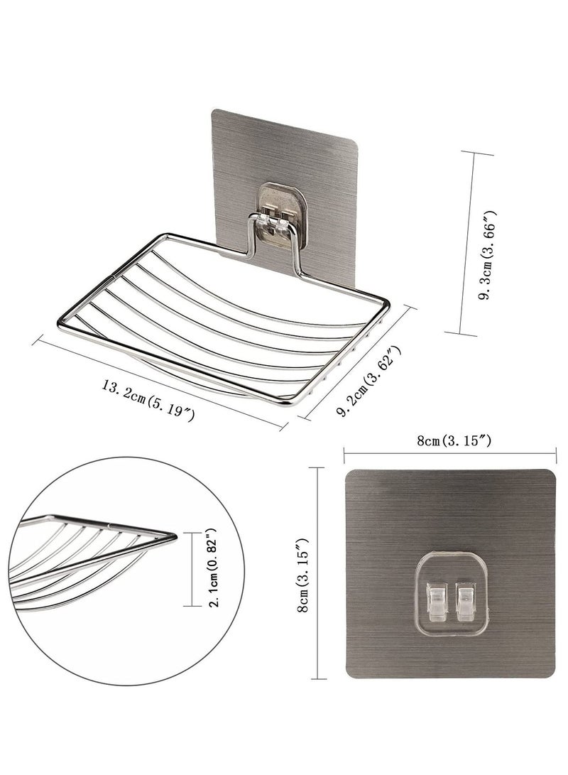 Soap Dish Holder, Self Adhesive Wall Mounted Sponge Keep the Dry, No Odor, Easy to Clean, Strong Suction Cup, Finish Storage Saver Rack for Home Kitchen Bathroom Shower - Image 3