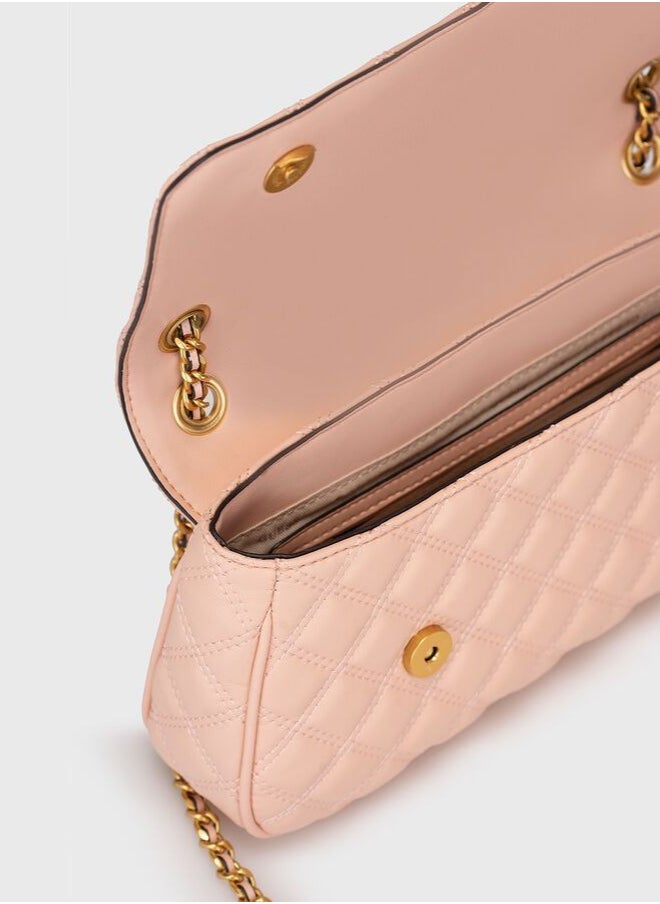 GUESS GUESS Pink Quilted Chain Shoulder Bag For Women  - Image 5