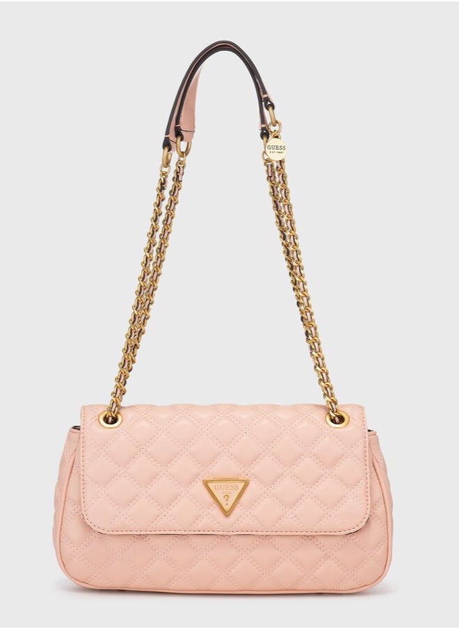 GUESS GUESS Pink Quilted Chain Shoulder Bag For Women  - Image 1