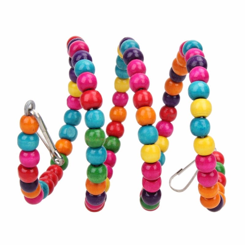 Sage Square سلم مرن من خرز الخشب الطبيعي كبير للحيوانات الأليفة - Image 3