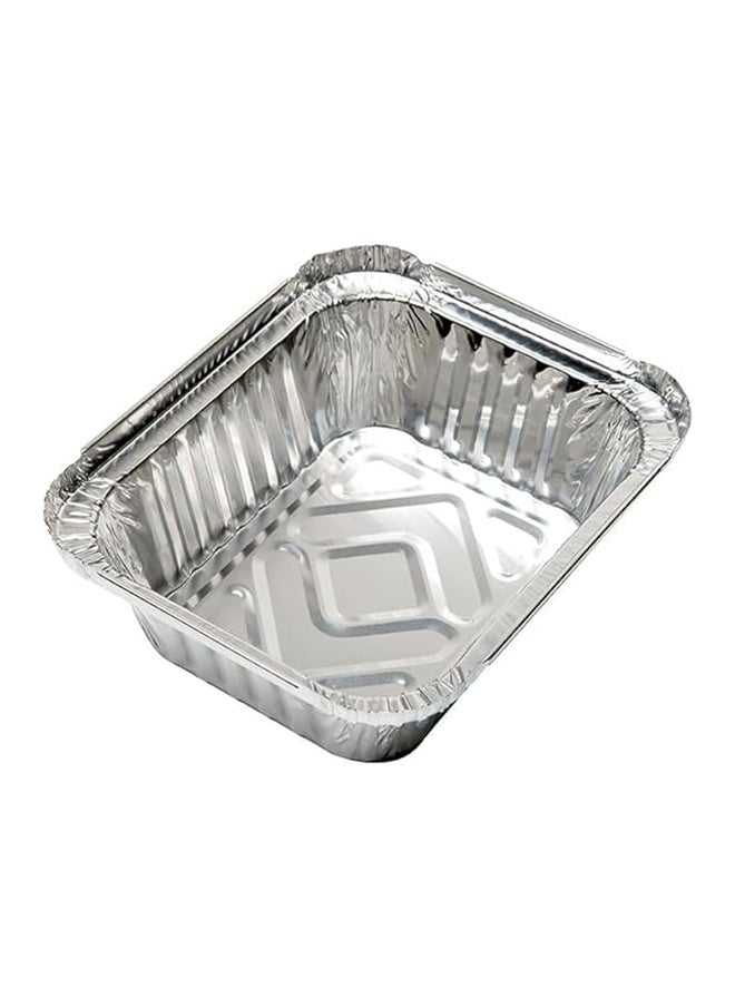 Generic 50 قطعة أطباق ألمنيوم قابلة للتصرف ثقيلة الوزن مع أغلفة للأغطية  - Image 3