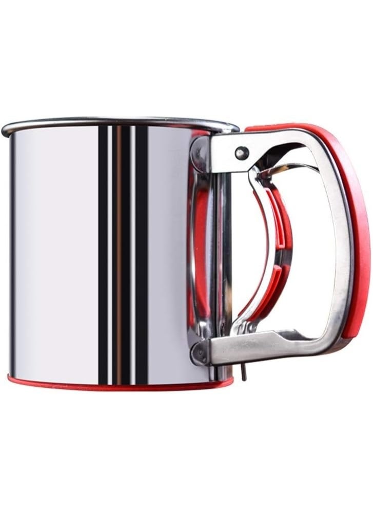 منخل دقيق يدوي من الستانلس ستيل بيد سيليكون - Image 1