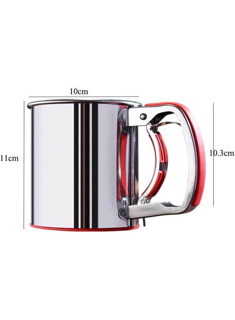 منخل دقيق يدوي من الستانلس ستيل بيد سيليكون - Image 2