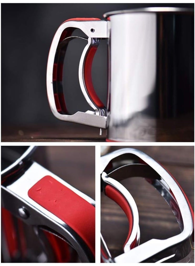 منخل دقيق يدوي من الستانلس ستيل بيد سيليكون - Image 3