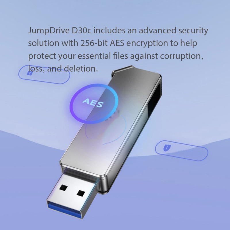 محرك ذاكرة USB بسعة 128 جيجا بايت لون فضي مع موصل مزدوج وصمعة معدنية قابلة للدوران - تخزين فلاش USB 3.1 نوع C عالي السرعة لنسخ احتياطي للبيانات ونقل الملفات والهواتف الذكية والأجهزة اللوحية والأجهزة المحمولة - Image 5