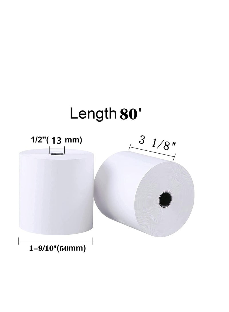 Terabyte (50 Rolls) 80 x 50 Thermal Paper Receipt 3 1/8" 80'Fits All POS Cash Registers Printers, Credit Card Terminals, Star Micronics SCP700, TSP100 BPA Free - BuyRegisterRolls - Image 2