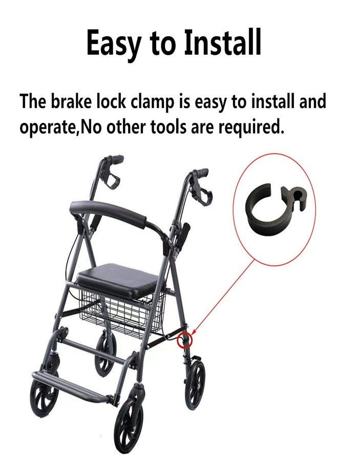 Toeloioh Replacement of Brake Clip for Rollator Wheelchair Transport Chair, Brake Clamp for Walker, Brake Grip Holder for Rollator, Brake Lock Clip, Rollator Parts Accessories (6) - Image 4