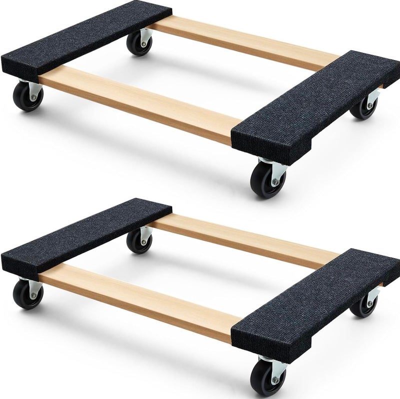 Simpli-Magic 79545 30 in. x 18 in. Hardwood Furniture Moving Dolly 1,320 lbs. Capacity â€“ 4 Swivel Wheels Heavy-Duty Furniture Dollies, 2 Pack - Image 1