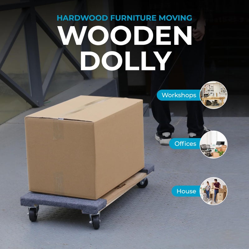 Simpli-Magic 79545 30 in. x 18 in. Hardwood Furniture Moving Dolly 1,320 lbs. Capacity â€“ 4 Swivel Wheels Heavy-Duty Furniture Dollies, 2 Pack - Image 2