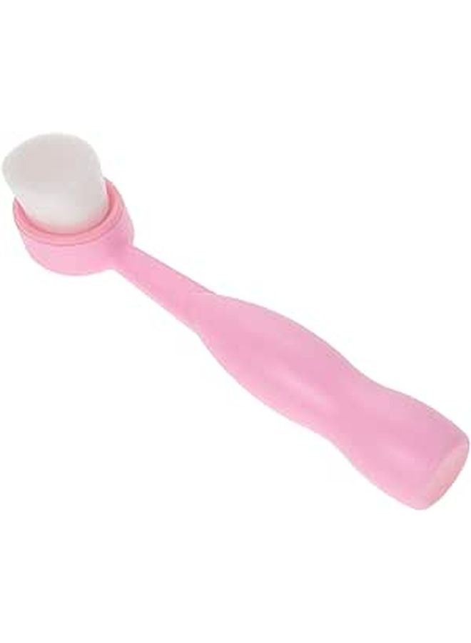 Pink Handle Manual Facial Cleansing Brush Deep Cleaning Face Wash Pad for Daily Skin Care - Image 1