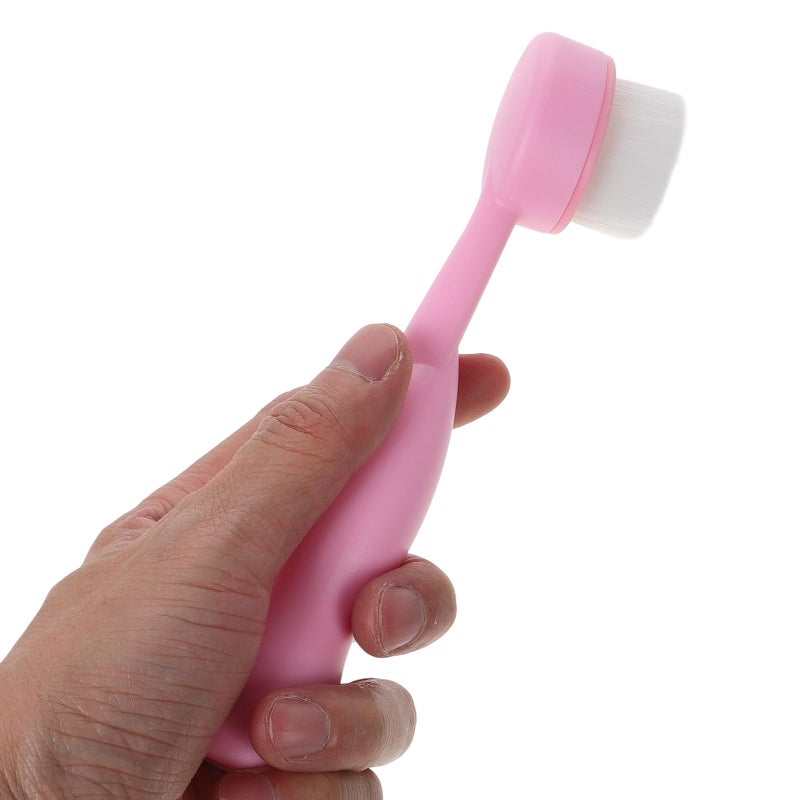 Pink Handle Manual Facial Cleansing Brush Deep Cleaning Face Wash Pad for Daily Skin Care - Image 4