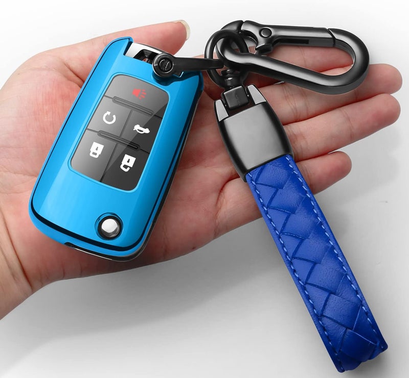 Sindeda Chevrolet Key Fob Cover with Keychain - Blue - Image 1