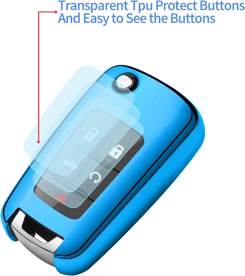 Sindeda Chevrolet Key Fob Cover with Keychain - Blue - Image 4