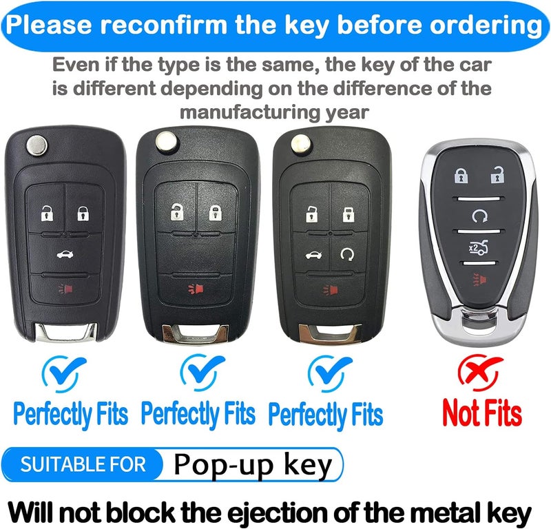 Sindeda Chevrolet Key Fob Cover with Keychain - Blue - Image 2