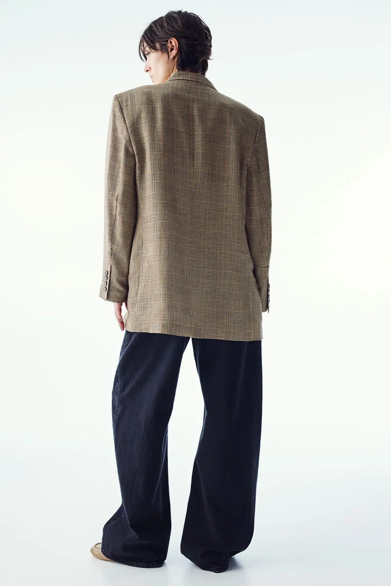 اتش اند ام Linen-blend blazer
