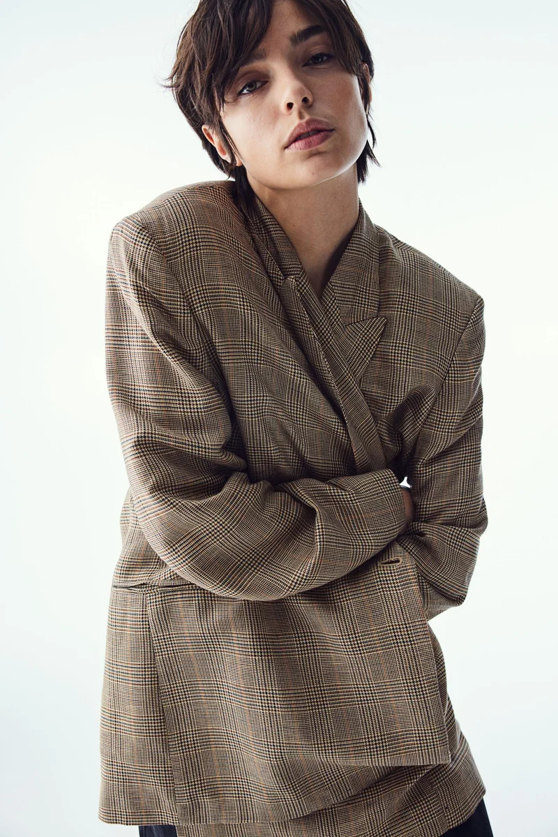 اتش اند ام Linen-blend blazer
