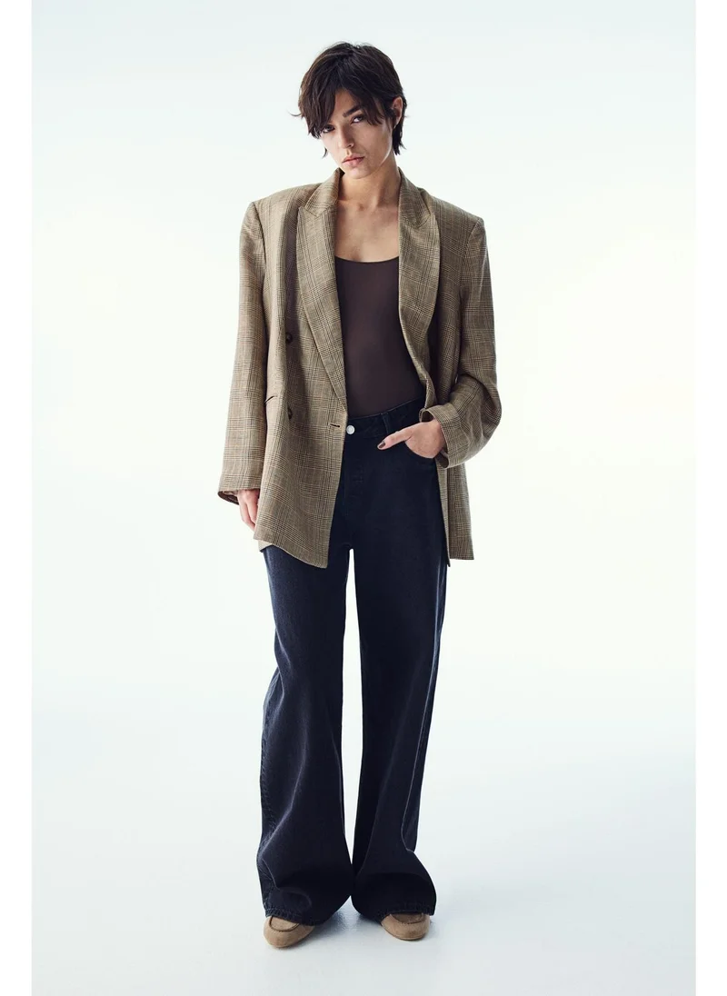 اتش اند ام Linen-blend blazer