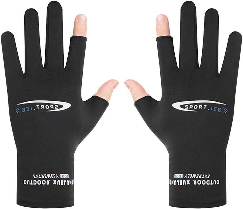 Holiberty Lightweight Silk Summer Gloves Non-Slip Outdoor Sports Driving Cycling Gloves Winter Warm Running Glove Liner Sun UV Protection Fishing Gloves for Women Men - Image 5