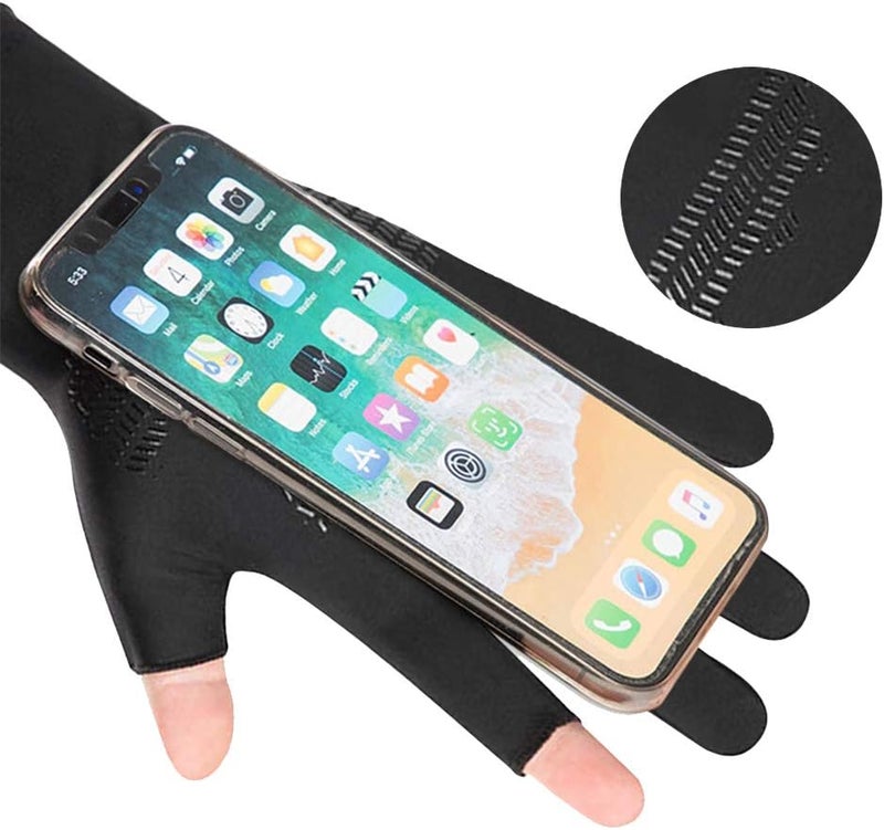 Holiberty Lightweight Silk Summer Gloves Non-Slip Outdoor Sports Driving Cycling Gloves Winter Warm Running Glove Liner Sun UV Protection Fishing Gloves for Women Men - Image 3