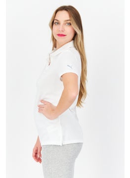 PUMA Women Sportswear Fit Short Sleeve Outdoor Polo Shirt, White  - Image 2