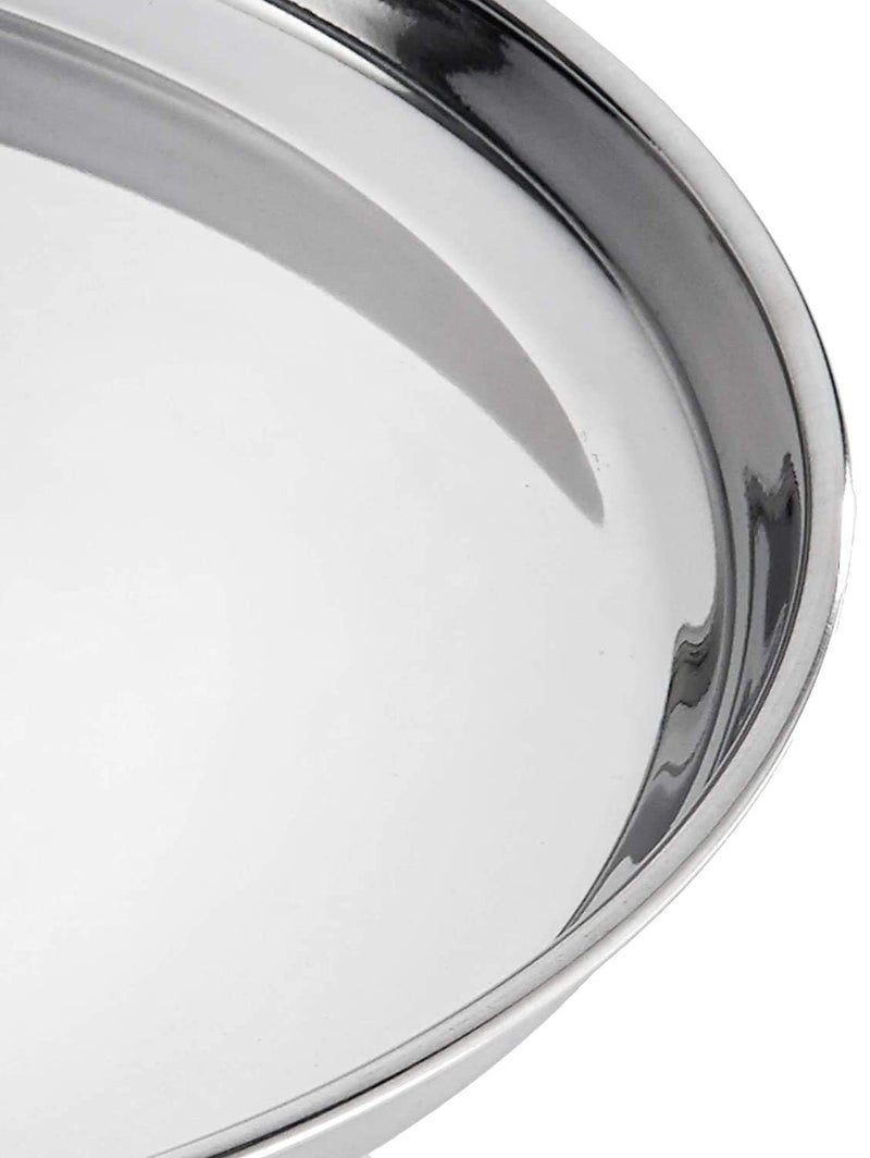 Nirvika Stainless Steel 9pc Thali Plate13 inch Khumcha Kitchenware Set Ideal for Home Restaurants and Family Use Silver - Image 5