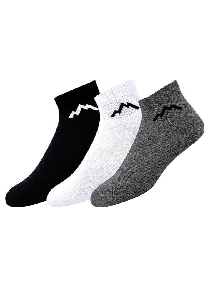 Ranger Ranger Sport Men's Heavy Duty Cotton Quarter Athletic Socks, Pack of 3 (EU 39-45, US 7-12, Multicolored)  - Image 1