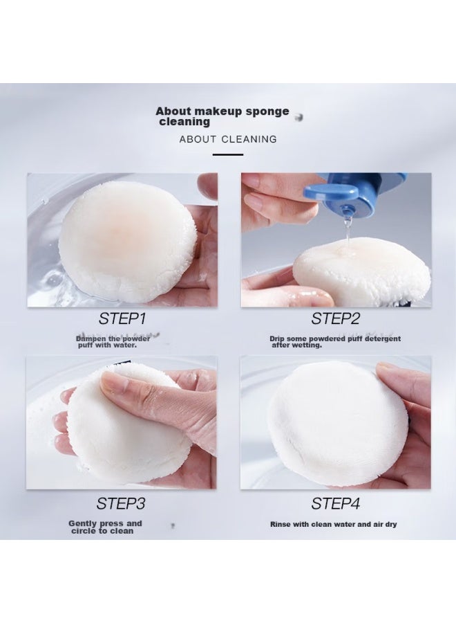 الخالدون Amortals Velvet Bare Skin Loose Powder Puff، 2-pack، Medium Size، يمنع امتصاص البودرة، ينفش ويُثبت المكياج، هدية عيد - Image 3