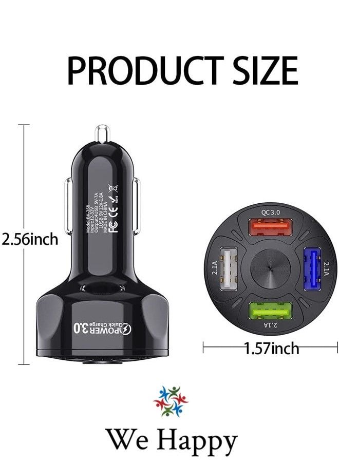 We Happy 4 Ports USB Car Charger For Fast Charging Travel Tool  - Image 2