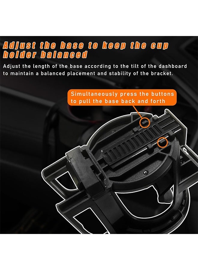 حامل أكواب السيارة وحامل الهاتف 2 في 1 للسيارات والسيارات وحامل الأكواب الموسع وملحقات السيارة - Image 4