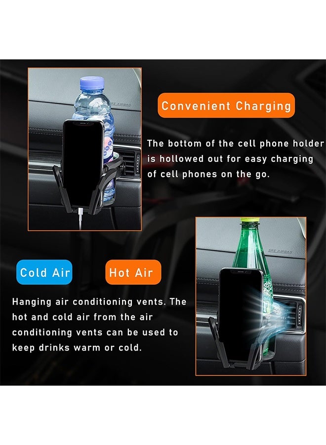 حامل أكواب السيارة وحامل الهاتف 2 في 1 للسيارات والسيارات وحامل الأكواب الموسع وملحقات السيارة - Image 3
