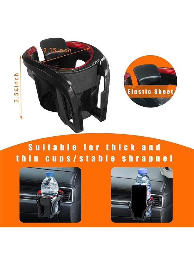 حامل أكواب السيارة وحامل الهاتف 2 في 1 للسيارات والسيارات وحامل الأكواب الموسع وملحقات السيارة - Image 2