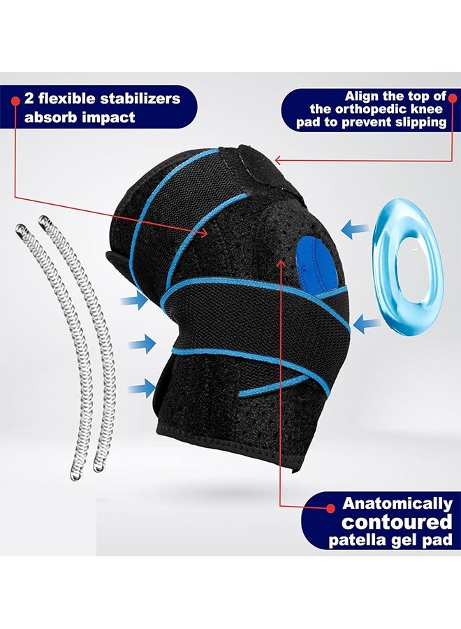 Knee Brace with Side Stabilizers for Meniscus Tear. Knee Pain. ACL. MCL. Injury Recovery. Adjustable Knee Support Men and Women. - Image 4