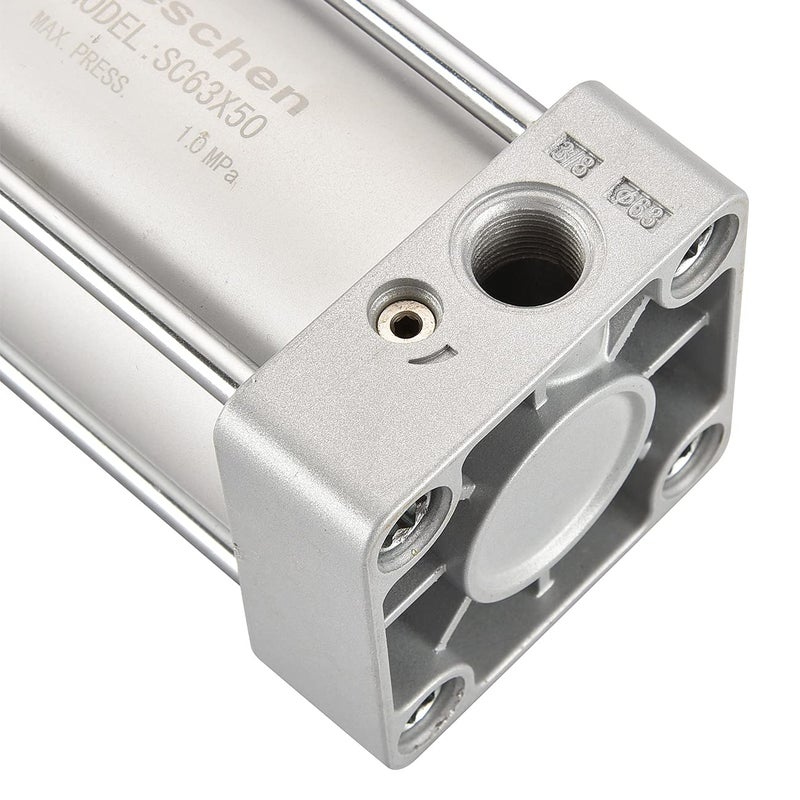 Heschen Pneumatic Standard Air Cylinder, SC 63-50, PT3/8'' Port, 63mm Bore, 50mm Stroke, Screwed Piston Rod Dual Action for Machinery Industry - Image 4