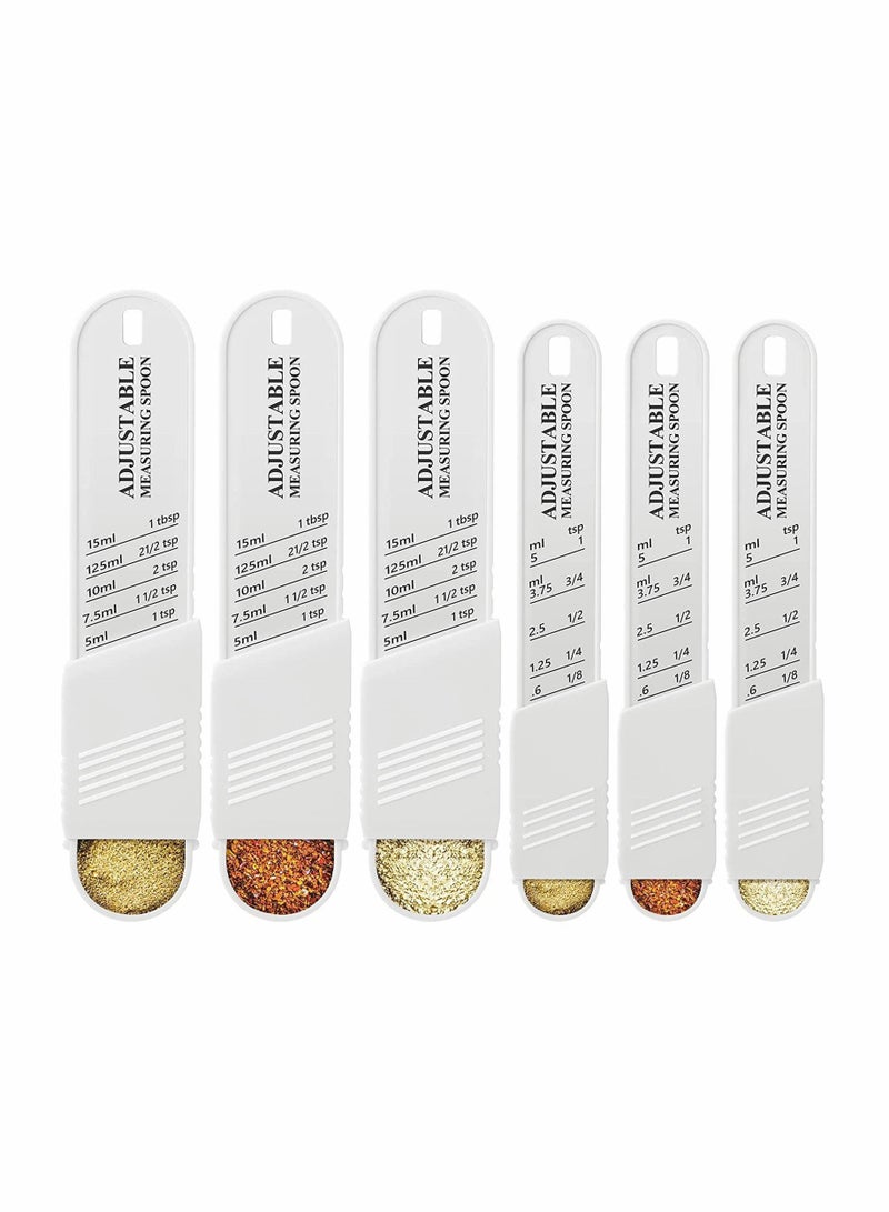 Y&D Measuring Spoons Set of 6 Adjustable Quantitative with 5 Different Dosages Metric Baking Tool Kitchen Accessories for Sugar Salt Coffee Milk Powder  - Image 1