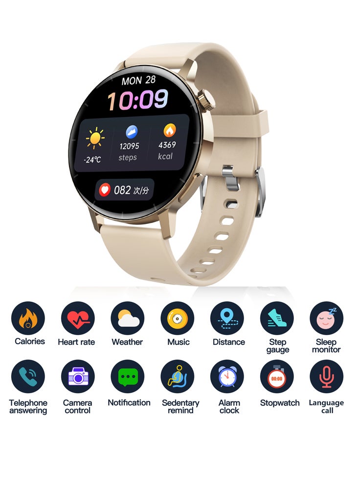 تشوميل ساعة ذكية F22R 1.35 غير جراحية لسكر الدم سيري اتصال صوتي 50 وضعًا رياضيًا متعددًا - Image 1