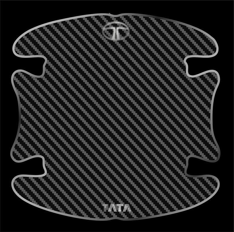 BIG FLAG BFRC 3D Gel Finish Car Door Carbon Fiber Handle Cup Scratch Guard Sticker Universal for Specific Brand (Pack of 2) (MRDRCFVAR) (ALTROZ_Punch_TATA) - Image 1