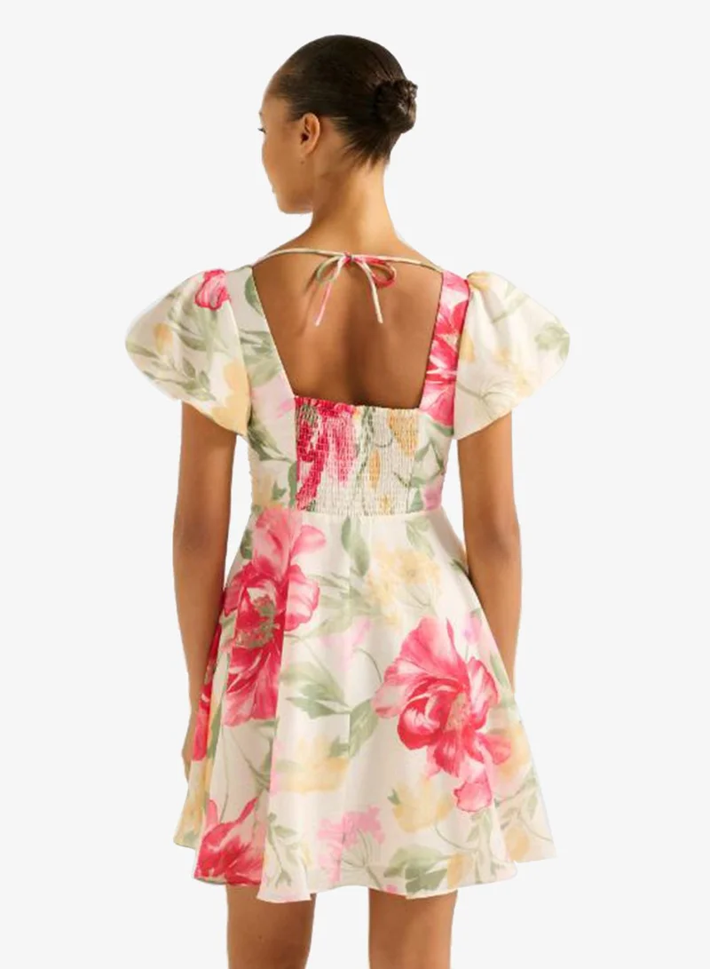 forever new June Ruched V Neck Mini Dress