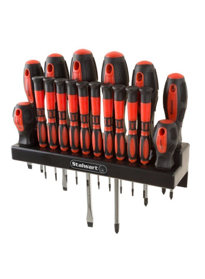 Stalwart 75-Ht4088 18 Piece Screwdriver Set With Wall Mount And Magnetic Tips- Precision Kit Including Flatheads, Phillips, And Torx Screwdrivers By - Image 1