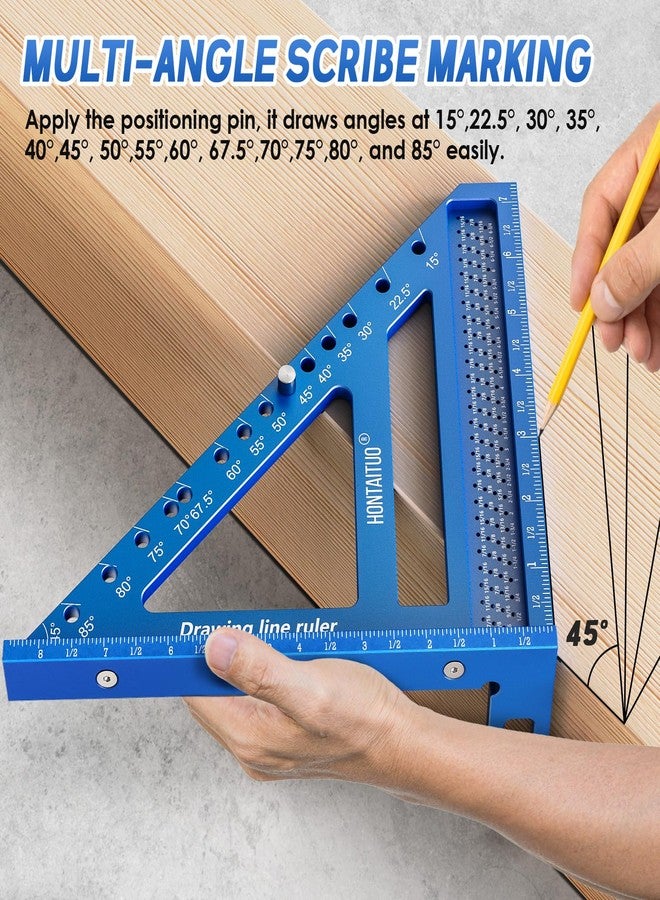 HONTAITUO 8.5 Inch Large Carpenter Square - Multi-Angle Measuring and Marking & Creating Spacing Marks,15-90 Degrees Angle Marking Square,Marking Gauge - Image 3