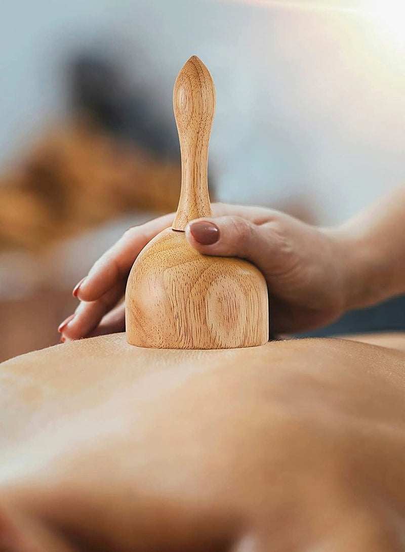 NIBEMINENT Wood Massage Tool Include Wooden Handheld Cup and Mushroom - Image 5