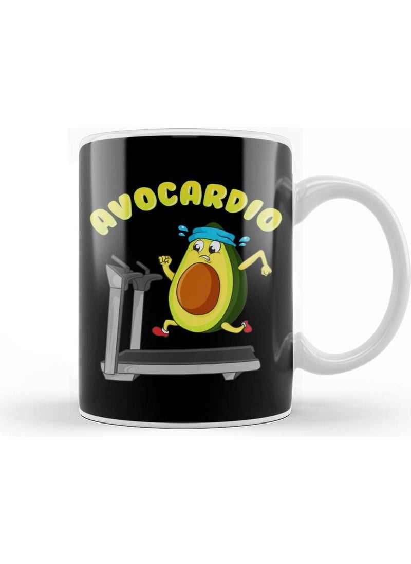 Baskı Dükkanı Print Shop Cute & Funny Avo Cardio Avocado Cardio Gym Pun Mug Porcelain 