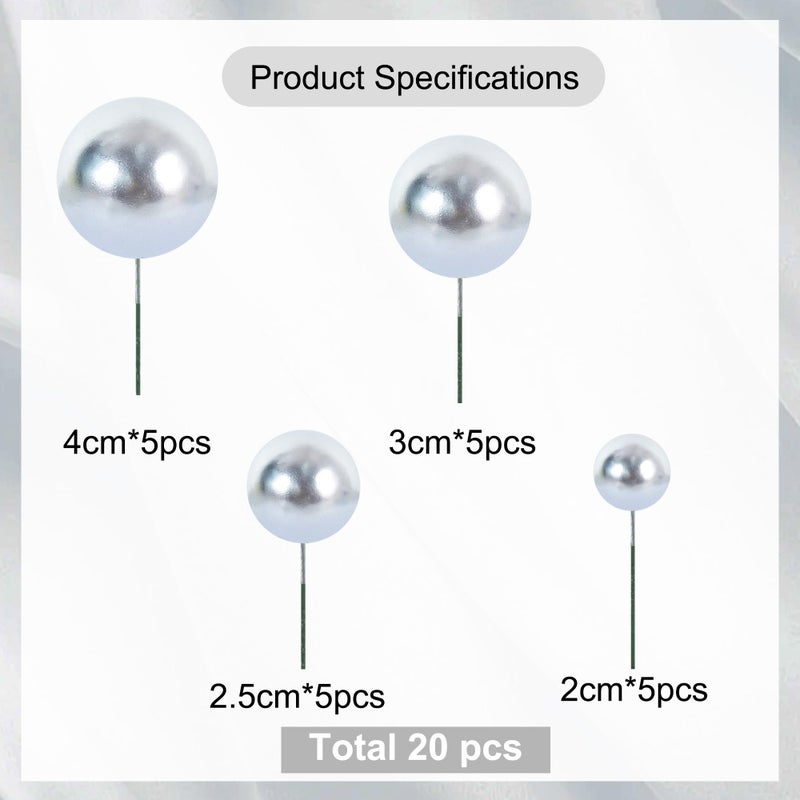 BEISHIDA 20 PCS Silver Mini Ball Cake Toppers Foam Cake Balls Decoration Supplies for Happy Birthday Anniversary Wedding Baby Shower Graduation Christmas Cake Decorations - Image 2
