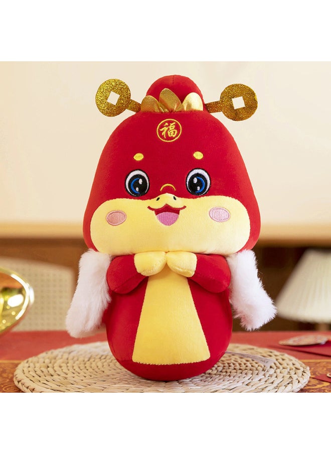 2025 Year Of The Snake Mascot Doll Cartoon Zodiac Snake Doll Activity Gift Plush Toy For Logo Wholesale-Specifications:Happy Year Snake-Color:50cm  - Image 1