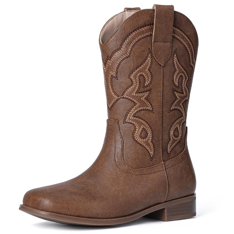 Choiran Cowboy Boots for Girls and Boys - Western Cowgirl Boots Unisex Mid Calf Riding Shoes for Toddler Little Kid/Big Kid - Image 1