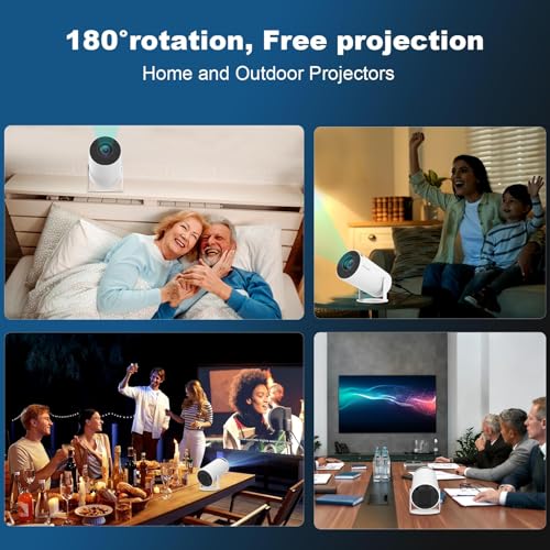 DreamFair Mini Projector, Support 4K 1080P Portable Projector with Dual Band WIFI6 5G Wireless 5.2 Bluetooth Android 11, 200 ANSI Lumens, 180° Rotatable, Auto Keystone Correction,35"-130" Screen Video Projector - Image 5
