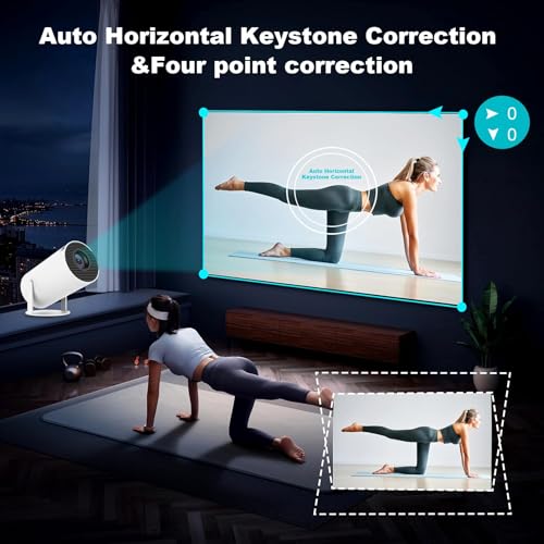 DreamFair Mini Projector, Support 4K 1080P Portable Projector with Dual Band WIFI6 5G Wireless 5.2 Bluetooth Android 11, 200 ANSI Lumens, 180° Rotatable, Auto Keystone Correction,35"-130" Screen Video Projector - Image 4