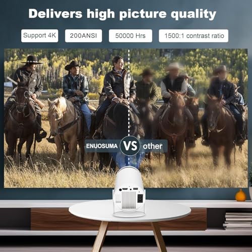 DreamFair Mini Projector, Support 4K 1080P Portable Projector with Dual Band WIFI6 5G Wireless 5.2 Bluetooth Android 11, 200 ANSI Lumens, 180° Rotatable, Auto Keystone Correction,35"-130" Screen Video Projector - Image 2