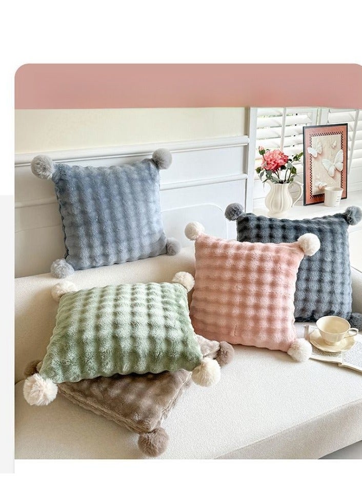 Wool Ball Style Pillow And Blanket Can Be Used For Both Car And Sofa Cushions, Suitable For Travel, Airplanes, Trains, Beds, Offices, And Rest  - Image 5