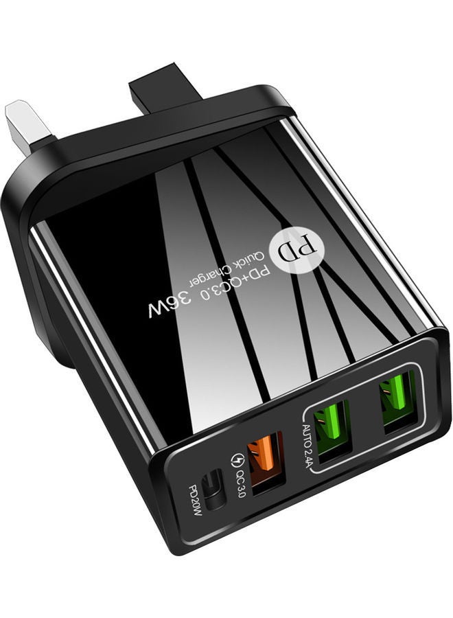 Halamodo شاحن جداري USB، وحدة شحن سريع بثلاثة منافذ مع تحكم ذكي في درجة الحرارة، شاحن هاتف عالمي متوافق مع جميع الهواتف الذكية - Image 1